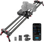NEEWER 39.4”/100cm Motorized Camera Slider, App Wireless Control Carbon Fiber Dolly Rail Slider, Support Video Mode, Time Lapse Photography, Horizontal, Tracking and 120° Panoramic Shooting (ER1-100)