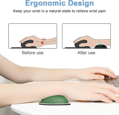 Dapesuom Mouse Wrist Rest, Ergonomic Memory Foam Mouse Wrist for Computer Desk Mats Support, Hand Rest Pad Cushion for Gaming, Office, Laptop, Men, Women, Pain Relief & Easy Typing, Forest Green