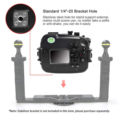 Sea frogs Underwater Camera Case Compatible with Canon EOS M6 Mark II 22MM IPX8 40m/130ft Maximum Diving Depth Waterproof Camera Housing for Diving, Surfing, Rowing, Skiing