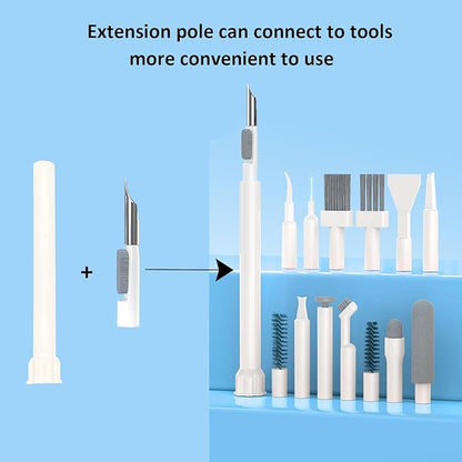 32 in 1 Multi-Functional Cleaning Kit for Electronics Devices, Mobile Phones, Computer, Monitor, Earbuds, Headphones, Laptop, Camera, Lens Portable White Electronic Cleaning Kit (Black)