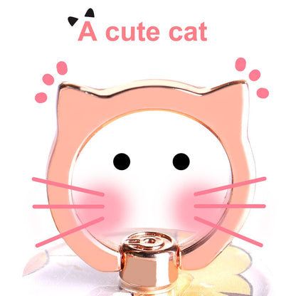 Cat Phone Ring Holder - EI Sonador Clear Cell Phone Ring Holder Transparent Stand Finger Grip (2 Gold Cat)