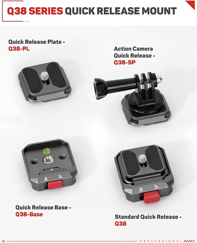 iFootage Q38-RS Quick Release Plate - Camera Quick Release System for DJI RS4 Pro, RS4, RS3 Pro, RS3, RS2, RSC2 Stabilizers, Tripods, Monopods, Sliders - Fast Installation and Swap