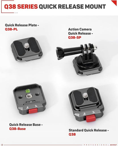 iFootage Q38-RS Quick Release Plate - Camera Quick Release System for DJI RS4 Pro, RS4, RS3 Pro, RS3, RS2, RSC2 Stabilizers, Tripods, Monopods, Sliders - Fast Installation and Swap