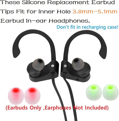 Silicone Earbud Tips Earbuds Replacement Ear Tips Gels Bud for Popular in-Ear Headphones Other Inner Hole from 3.8mm - 5.1mm Earphones 9 Pairs S/M/L
