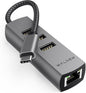 USB-C to Ethernet Adapter, WALNEW USBC to RJ45 LAN Adapter, Gigabit Cat Network Cable Converter to Type C Thunderbolt 3 for Mac,MacBook Pro/Air,Samsung Galaxy Tab (Ehternet+USB-A Port, USB-C)