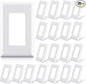ELEGRP 1-Gang Screwless Decorator Wall Plates, Standard Size Unbreakable Thermoplastic Faceplate Cover for Decorator Receptacle Outlet Switch, UL Listed (20 Pack, Glossy White)