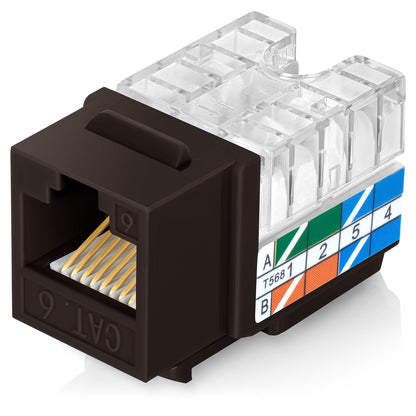 Everest 90 Degree RJ45 Cat6A Keystone Jacks Slim Profile 20-Pack Yellow
