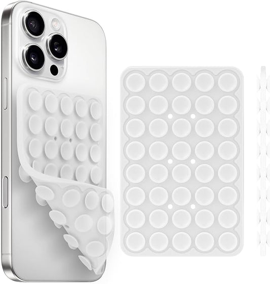 Yojaro Silicone Suction Cup Phone Case Mount Double Sided, Phone Accessories Hands-Free Strong Grip Holder for Selfies and Videos, Silicon Phone Stand for iPhone and Android Translucent
