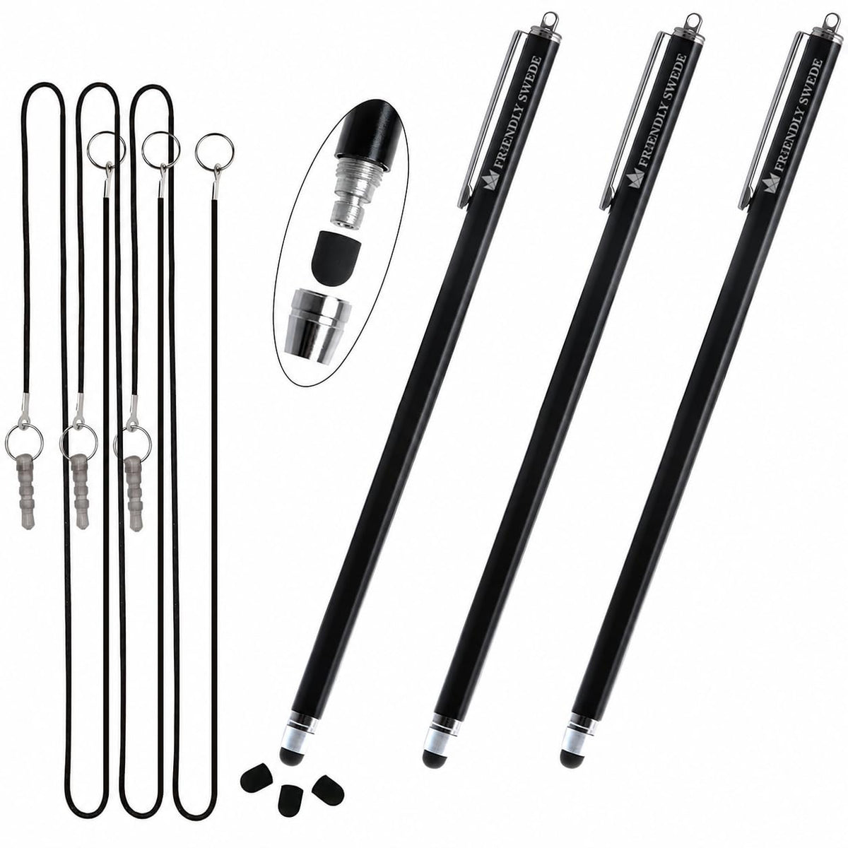 The Friendly Swede Stylus Pen for Touchscreen with Replaceable Thin Tips