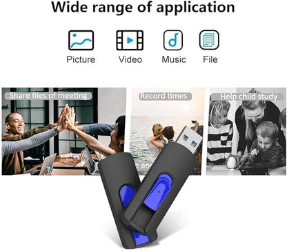 JUANWE 64GB Flash Drive 5 Pack 3.0 USB Jump Drive Retractable Slide Memory Sticks for Computers Thumb Drive Bulk USB Data Storage Pen Drive Blue
