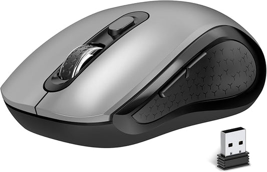 Wireless Mouse Ergonomic, Silent Cordless Computer Mouse with Side Buttons
