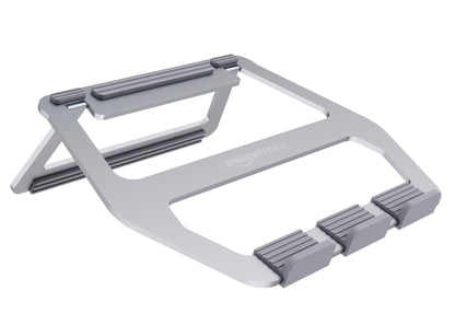 Aluminum Portable Foldable Height Adjustable Laptop Stand for Devices up to 13", Silver