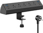 Desk Clamp Power Strip USB C,Under Desk Mount Power Station,20W Fast Charging,Fits 1.9'' Tabletop Edge,Desk Surge Protector,Perfect Home,Office Supplies (Black, 5 Outlets & 6 USB Ports & 25 FT Cable)