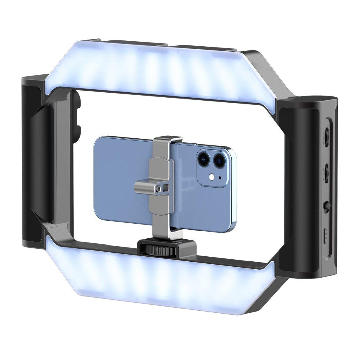 ULANZI Smartphone Video Rig with Light, U-Rig Light Cell Phone Handheld Stabilizer with Ring Light 2500K-9000K CRI 90+ for Filmmaking Live Steam YouTube Video Recording, with 5000mAh Build-in Battery