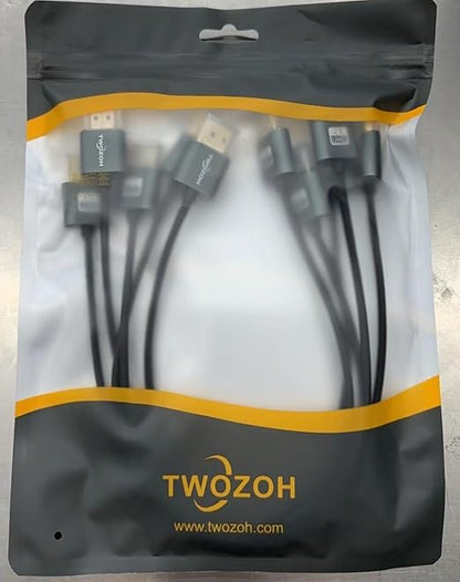 Twozoh Slim 4K HDMI Cable 1FT 5 Pack, Ultra Thin & Flexible Skinny HDMI to HDMI 2.0 Cord Support 4K/60HZ 18gbps Laptop, Monitor, PS5, PS4, Xbox One, Fire TV