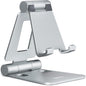 Nulaxy Dual Folding Cell Phone Stand, Fully Adjustable Foldable Desktop Phone Holder Cradle Dock Compatible with iPhone 17 16 15 14 13 12 11 Pro Max Xs Xr X 8, Nintendo Switch, All Phones - Silver