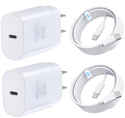 TT&C 2-Pack 30W USB C Fast Charger with 10FT Long Cables for iPhone 17, 16