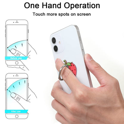 Bonoma Cute Phone Ring Holder with Strawberry Design, 3 Pack Universal Finger Ring Stand Grip Kickstand Ring, 360° Rotation Universal Stylish Stand Compatible with All Smartphones