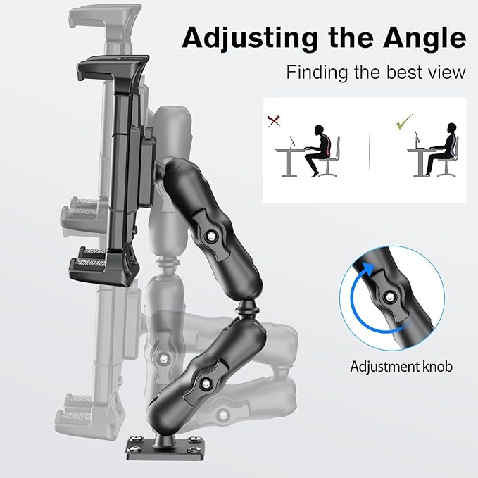 OHLPRO Tablet Mount for Truck - Heavy Duty Drill Base - Tablet Holder for Car Dashboard, iPad Holder for All 5"-13" iPad Pro Samsung Galaxy Kindle fire Tablets and Car Wall Desk etc.