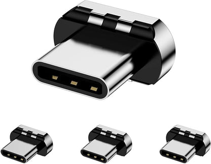 Magnetic Connector Tips Head for USB-C Android Devices (4 Pack), only Compatible 5A Magnetic Charging Cable or Magnetic Adapter
