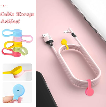 Viaky Magnetic Twist Ties 6-Pack, Multicolor Cable Clips Cord Organizers, Reusable Magnet Wrap Straps For Earphones, USB Cables, Bookmarks, Keychains – Macaron Colors