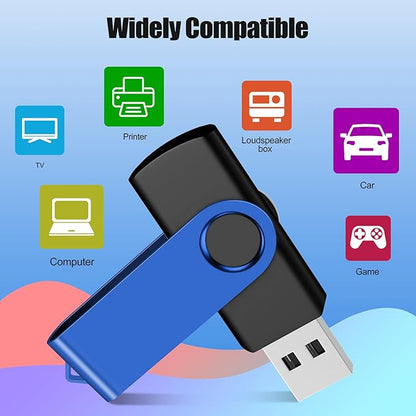 EASTBULL 8GB USB Flash Drive Bulk Thumb Drives 20 Pack with Lanyards USB 2.0 Memory Sticks Zip Drive Pen Drive for Storage and Backup Blue 20PCS 8GB