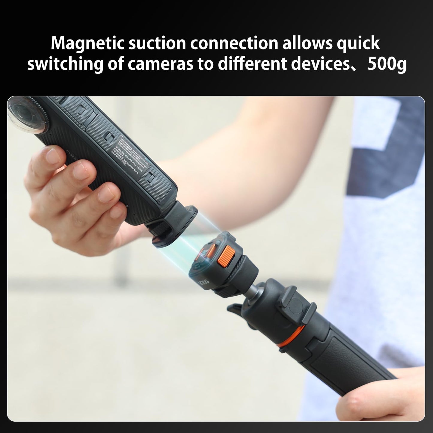 VRIG Magnetic Quick Release Mount Adapter with 1/4" Screw Thread for DJI Osmo Pocket 4 & Pocket 3,Insta360 X5/X4/X3,Xtra Muse,1/4" Screw Hole for Tripod, Monopod