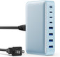USB C Charger 200W USB C Charger Block,Upgraded GaN III 8-Port Fast Charging Station Hub,PD 65W Laptop Charging Adapter Compatible with MacBook Pro/Air,DELL,Steam Deck,iPhone 16/15/14,Galaxy S23/22