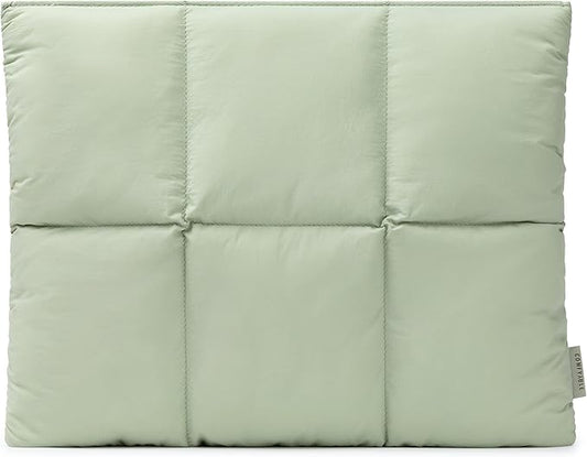 Comfyable Puffy Laptop Sleeve 13 Inch 14 Inch, Quilted Puffer Laptop Carrying Case, Pillow Case Compatible with MacBook Air M4 2025 M3 M2 M1, MacBook Pro M4 Pro/Max, Sage