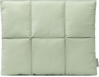 Comfyable Puffy Laptop Sleeve 15 Inch 16 Inch, Quilted Puffer Laptop Carrying Case, Pillow Pouch Compatible for MacBook Air 15 in M4 2025 & MacBook Pro 16 in M4 2024, Sage