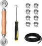 BAYTORY Window Screen Repair Kit, Steel Roller Tool with Bearing, Spline Removal Hook, 32ft Retainer Spline and 8Pcs Screen Clips Replacement for Installing Door Mesh Screens