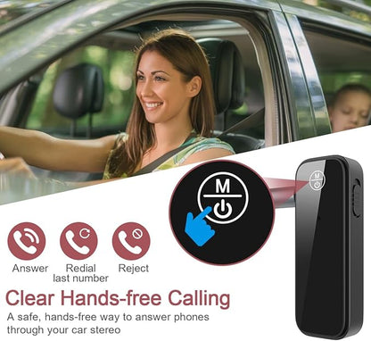 LOFICOPER Bluetooth AUX Adapter for Car, Bluetooth 5.3 Transmitter Receiver, 3.5mm Wireless Audio Receiver with Hands-Free Call, for Car, Home Stereo, Wired Headphones, Speaker, 2 Pack