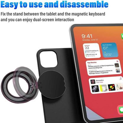 Magnetic Phone Holder for Magic Keyboard, Slim Portable Foldable Magnetic Phone Stand for iPad/Samsung Keyboard Cases, Compatible with Magsafe and Non-Magsafe All Phone (Purple)