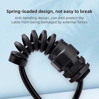 Strain Relief Cord Connector, CGELE 2 Pack NPT 3/4" Waterproof Cable Gland Cord Grip Spiral Adjustable Connector Strain Relief Cord Connectors Joints Nylon with Gaskets