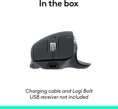 Logitech MX Master 3S Bluetooth Edition Wireless Mouse, No USB Receiver - Ultra-Fast Scrolling, Ergo, 8K DPI, Track on Glass, Quiet Clicks, Works with Apple Mac, Windows PC, Linux, Chrome - Graphite