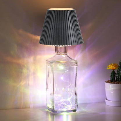 WILIT Wireless Bottle Lamp for Liquor Bottles, 3-Level Brightness LED Night Lights, Wine Lamp for Home Decor, Unique Table Lamp with RGB Lights, Rechargeable Bottle Lights for Bedroom, Black