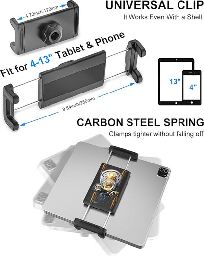Metal iPad Magnetic Mount for Tractor/Golf Cart/Forklift/Vehicles/Gym/Fridge/Metal Surface, Magnetic Tablet Holder Mount Compatible with 4-13" iPad Pro, Air, Mini, Galaxy, Phone