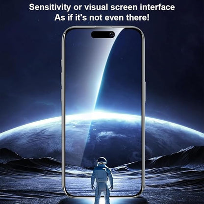 OneFish Privacy Screen Protector for IPhone 15 Pro Anti-Spy Tempered Glass Dust-Free Bubble-Free Anti-Fingerprint 9H Scratch Protection & Hassle-Free Installation Frame [2-Pack]