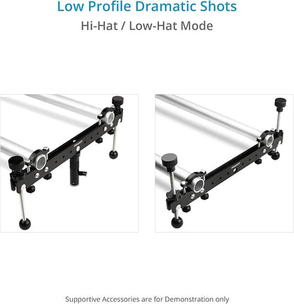 PROAIM Breeza Video/Film Solid Camera Dolly Slider with Track End. Adapts Mitchell, Flat, 75mm & 100mm Camera Heads & Light Cranes. Overslung/Underslung Operations - Hi-hat/Low-hat Mode (DL-BRZA-01)
