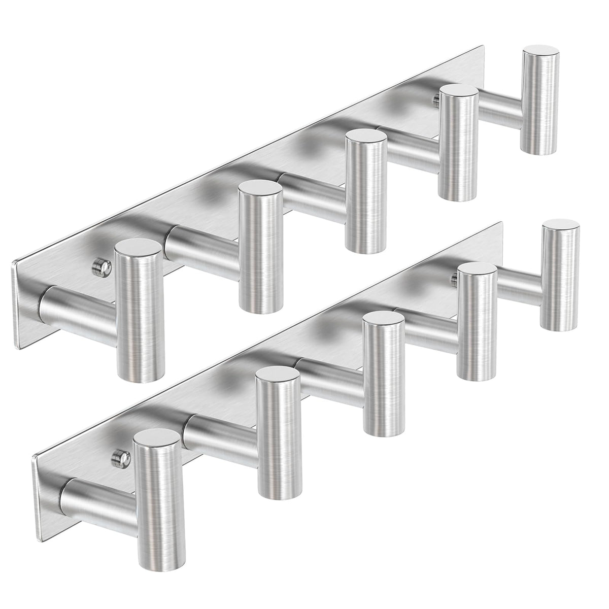 VAEHOLD Hat and Coat Wall Mount Rack - Hooks for Robes, Bags, Keys, and Towels - Bathroom Towel Hanger Organizer (White, “T“ Shape 3 Hooks 2 Pack)