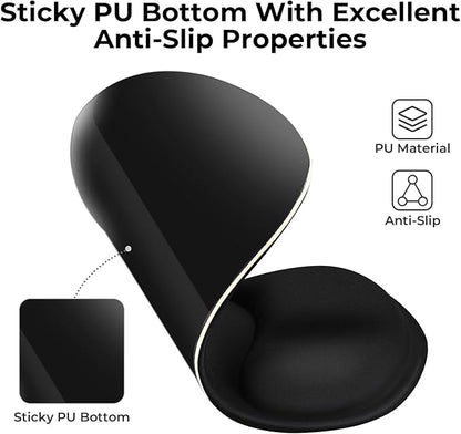 EooCoo Ergonomic Mouse Pad with Gel Wrist Rest Support Middle Concave Design, Relieve Wrist Pain Mousepad, Non-Slip Base for Laptop, Computer, Office Desk Accessories, Carpal Tunnel Syndrome