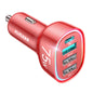 75W Car Charger USB C, 4 Port Super Fast Cigarette Lighter USB Charger, Type C 60W & QC 3.0 Multiport Car Phone Adapter Accessories for iPhone 17/16/15/14/13/12 Pro Samsung S26 Series, Android, Red