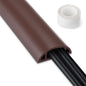 LZEOY 4ft Cord Cover for Wires on Floor, Grey Extension Cable Management, Hide Electrical Hider Protector, Cable Cavity: 0.78" W x 0.32" H