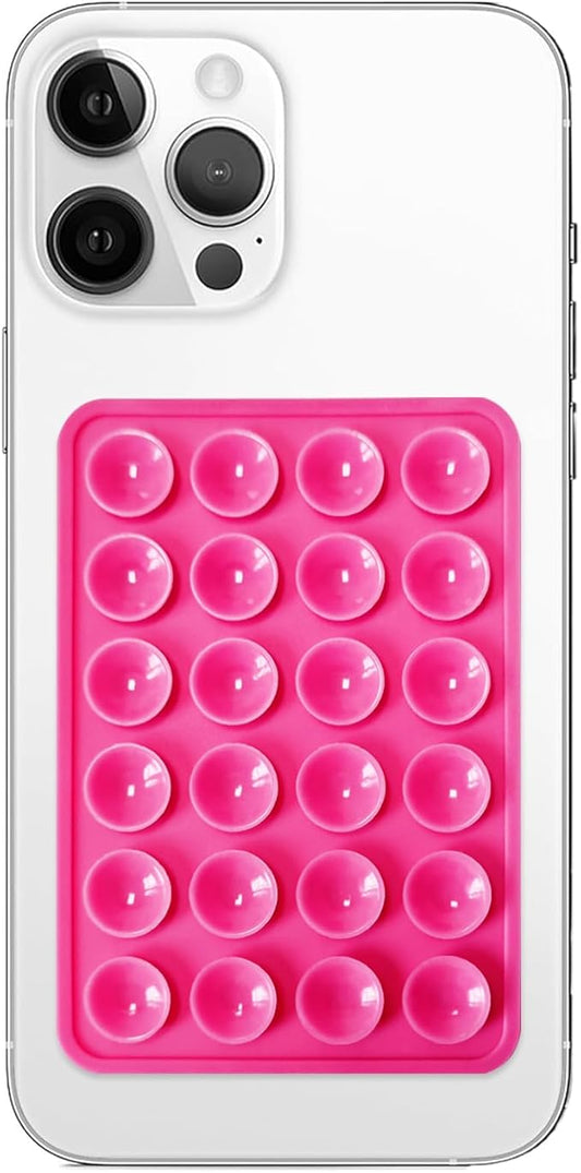 Anteel Silicone Suction Phone Case Mount, Non Slip Sticky Phone Grip for Cellphone, Silicon Adhesive Suction Cup Phone Mount, Strong Grip Holder for Selfies and Videos (Rose)