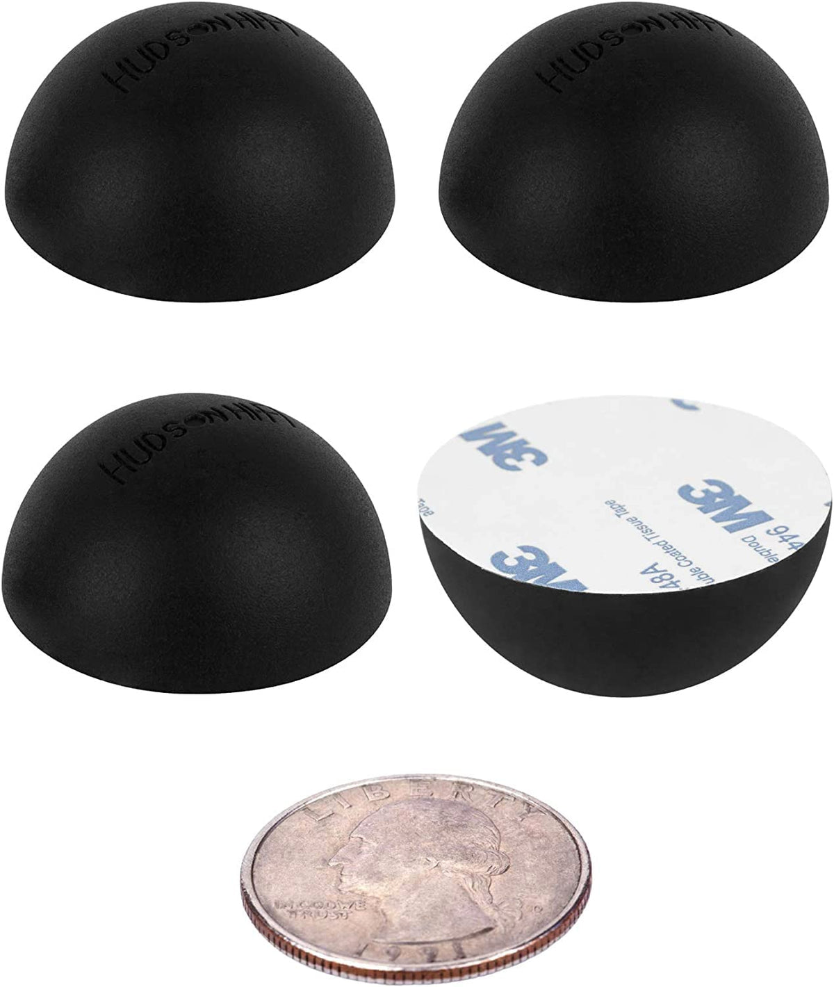 Hudson Hi-Fi Speaker Isolation Feet (4-Pack, 1") – Adhesive Silicone Anti-Vibration Pads for Speakers, Turntables, Subwoofers & Amplifiers, Supports 5-13 lbs Per Pad