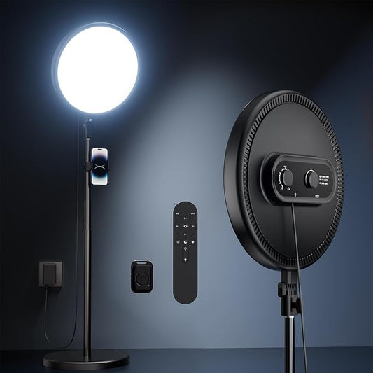 TODI Large Ring Light with 79" Stand, 6500K Full-Screen Selfie Light Ring with Stand and Phone Holder, Professional Big Ring Light for Live Stream, YouTube, TikTok, Makeup, Video, Barber, Photography