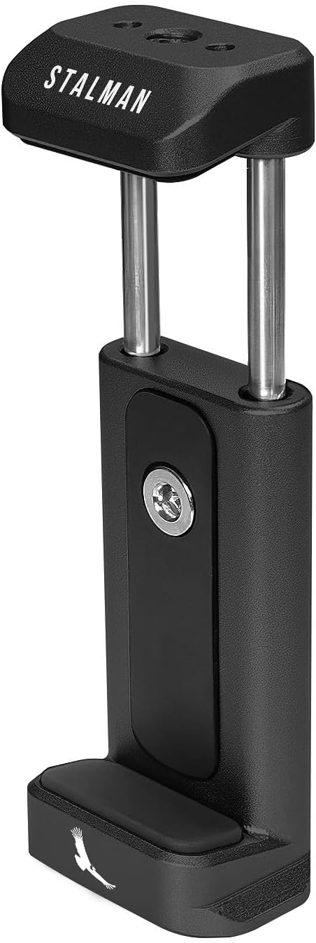 KONDOR BLUE x Tyler Stalman|Horizontal Smartphone Clamp,Phone Tripod Mount | Phone Rig Tripod Mount with Arca Plate,1/4-20 Threads, ARRIAnti-Twist Mounts,Strong Clamping Force,Case Friendly Fit |Black