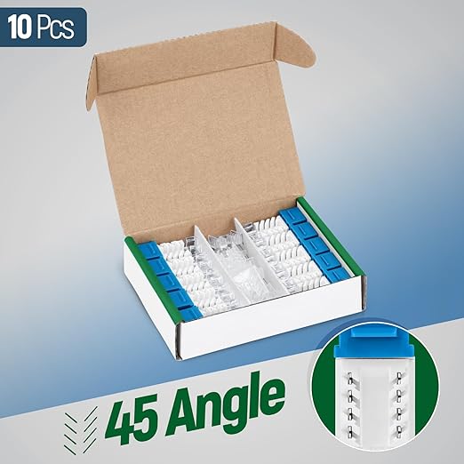 Everest 45° Angled RJ45 Cat6A Keystone Jacks 10-Pack in Blue - Slim Profile Female RJ45 Connectors - Cat 6A Keystone Jack - Compatible with 45° Angled Speed Termination Tool - 45Term (B0BL3GS7ZY)