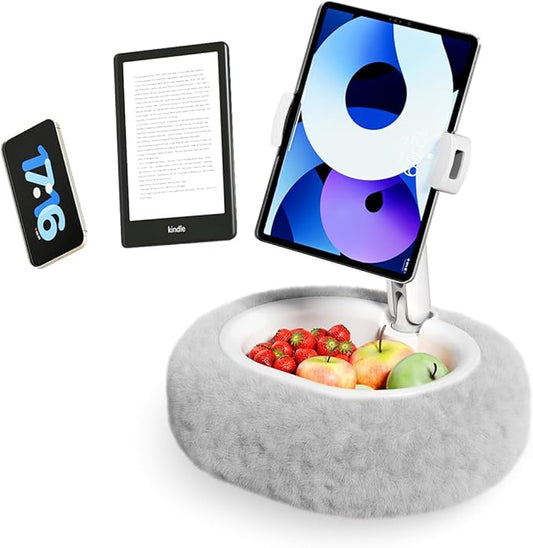 SupeDesk Tablet Stand Pillow for Bed, Adjustable Tablet Stand with Detachable Snack Bowl, Phone Stand for Bed, Kindle Holder, iPad Holder, Tablet Holder for Reading, Watching Videos and Streaming