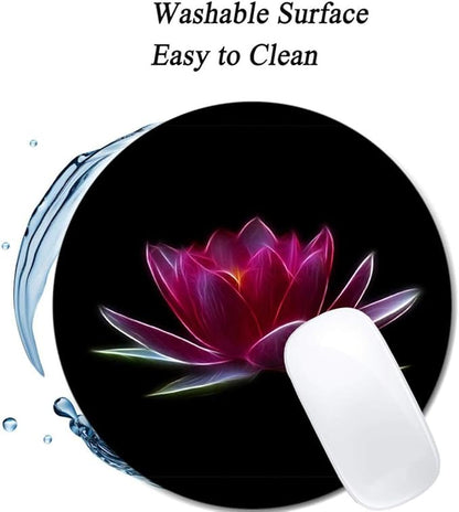 Lotus Flower Water Plant Mouse Pad Round Non-Slip Rubber Mousepad Laptop Office Computer Decor Cute Desk Accessories Customized Design Mouse Pad